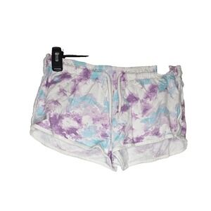 Primark Tie Dye Lounge Shorts Purple Blue Drawstring Stretchy Waist‎ Girls S